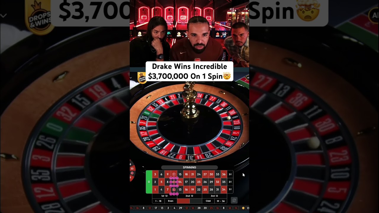 Drake Wins Incredible $3,700,000 On 1 Spin! #drake #roulette #British casino online #maxwin #hugewin #highroller