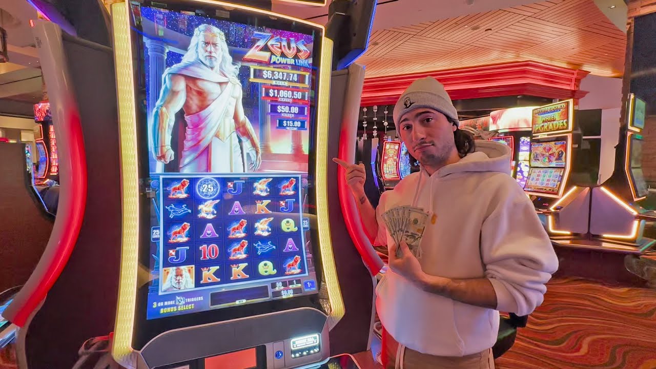 My BIG WIN On This Zeus Power Link Slot Machine! ??