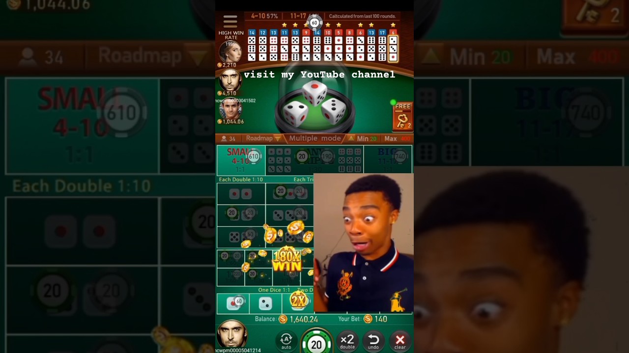 Sic Bo table British casino online || Jackpot win 180X || EID SPACIAL?#sicbo #British casino online #casinogame