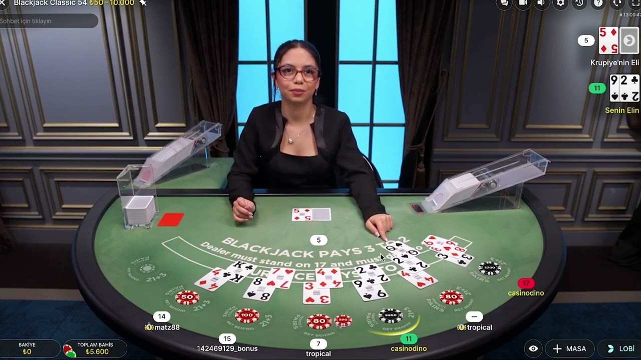 BLACKJACK GÜNLÜK 10.000 TL SERİSİ #59 Masadaki 1 Oyuncu Oyunu Bıraktırıyordu az daha #blackjack
