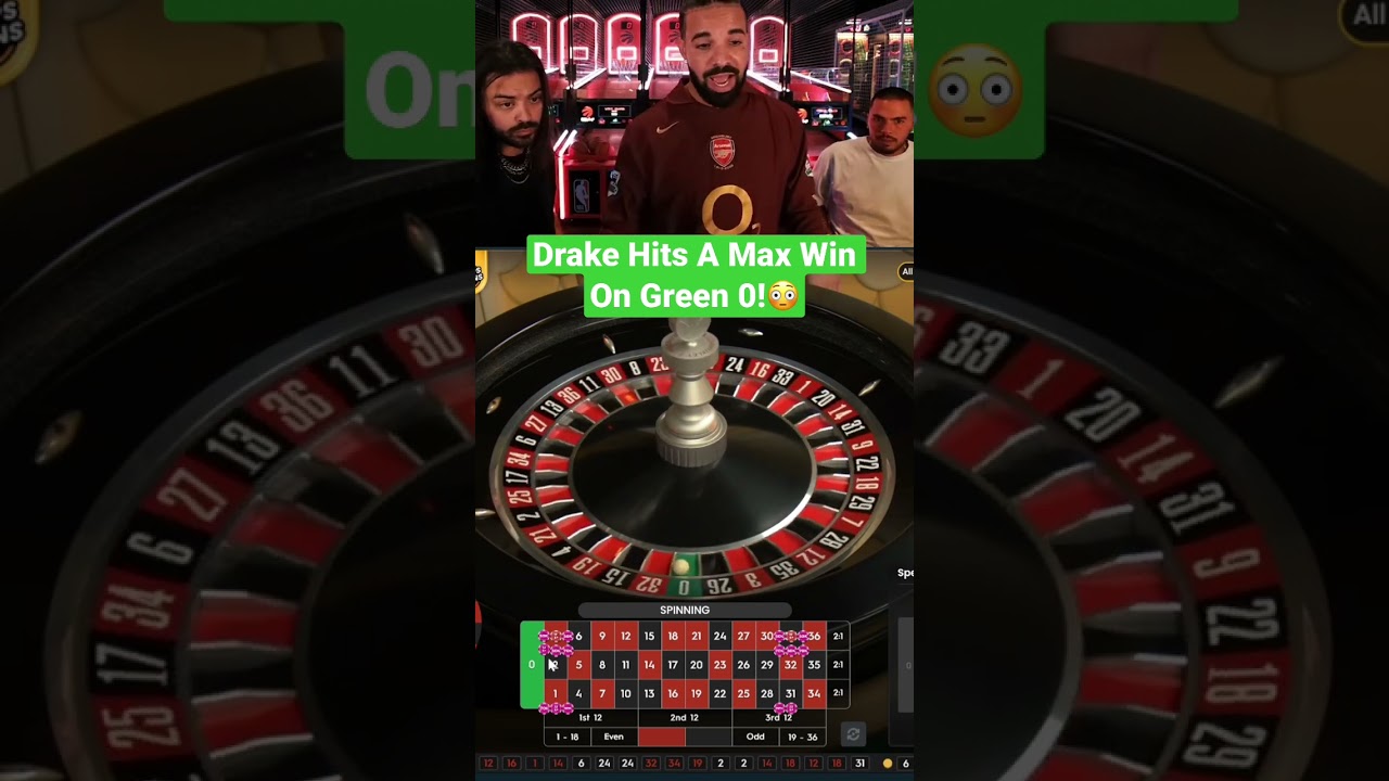 Drake Hits A Max Win On Green 0 Playing Roulette! #drake #roulette #maxwin #bigwin #British casino online