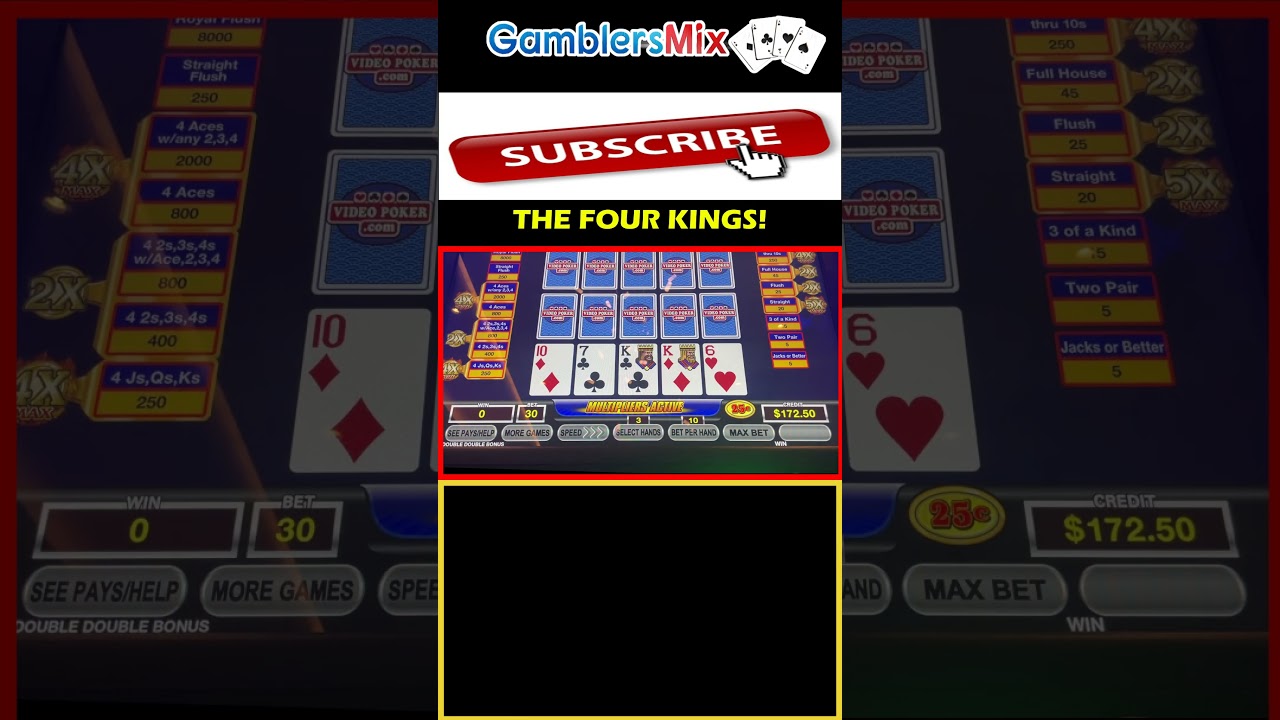 Four Kings On Ultimate X Gold #videopoker #gamblersmix #UK Casino Online