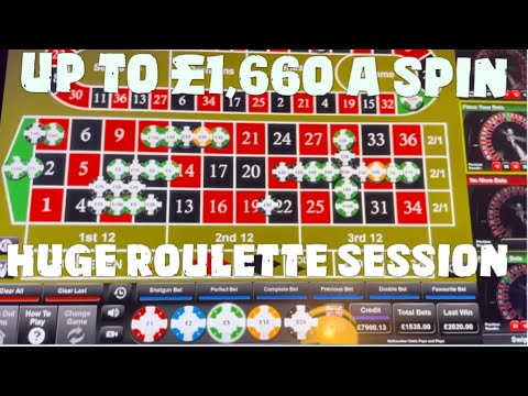 £11,000 versus Huge High Limit Casino Roulette Session. Almost 1.5 hours – Up to £1,660 a spin Big Win